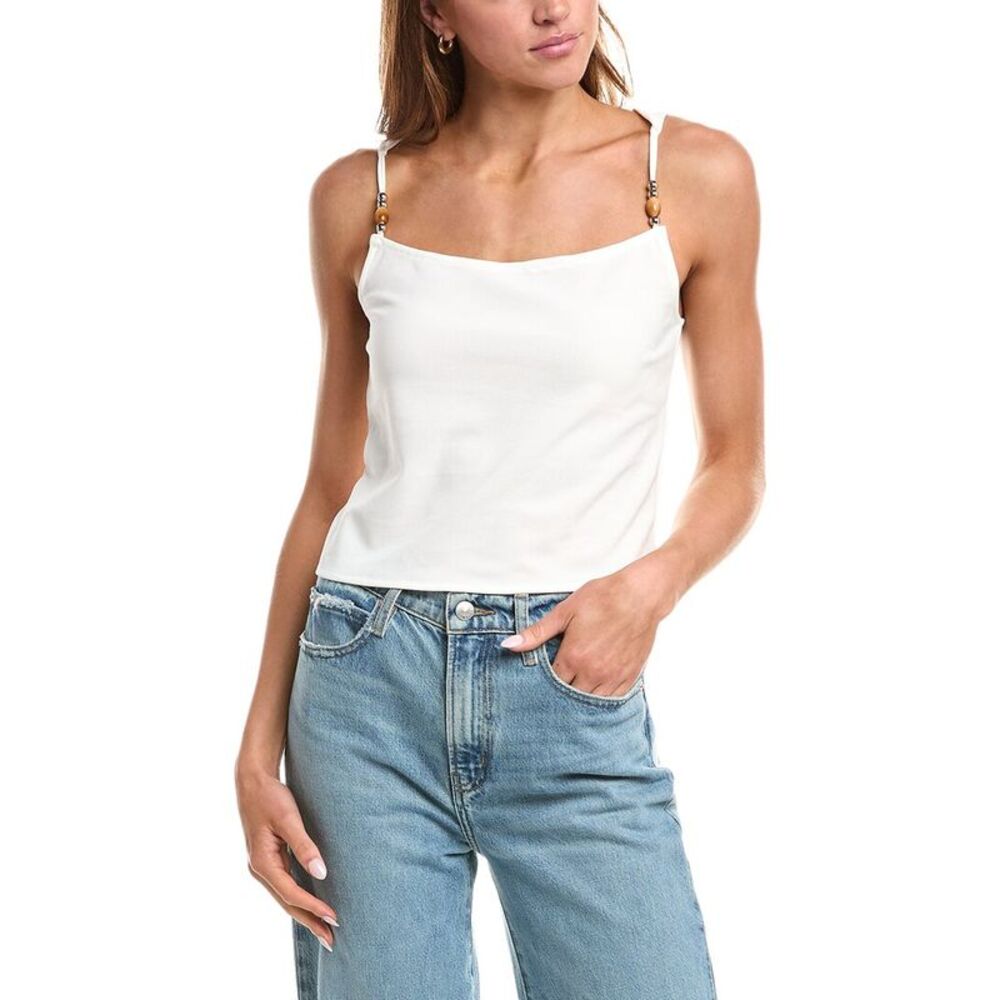 Avantlook Womens  Beaded Cami, White